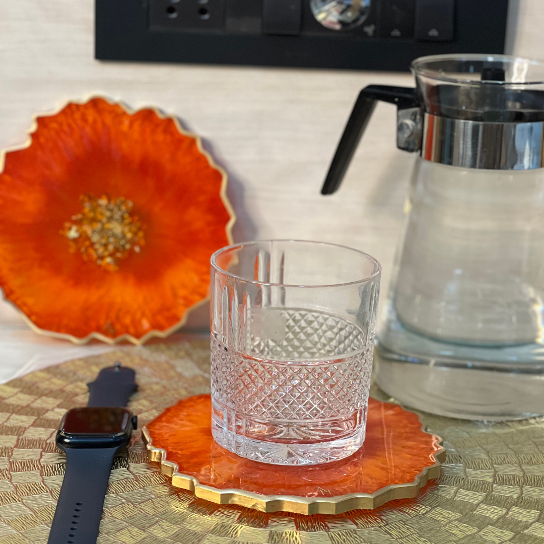 Sunset Citrus Bedside Coasters (6 inches)-  Set of 2