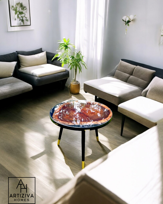Eclipse Wood Accent Table- 2 Foot Resin Corner Table
